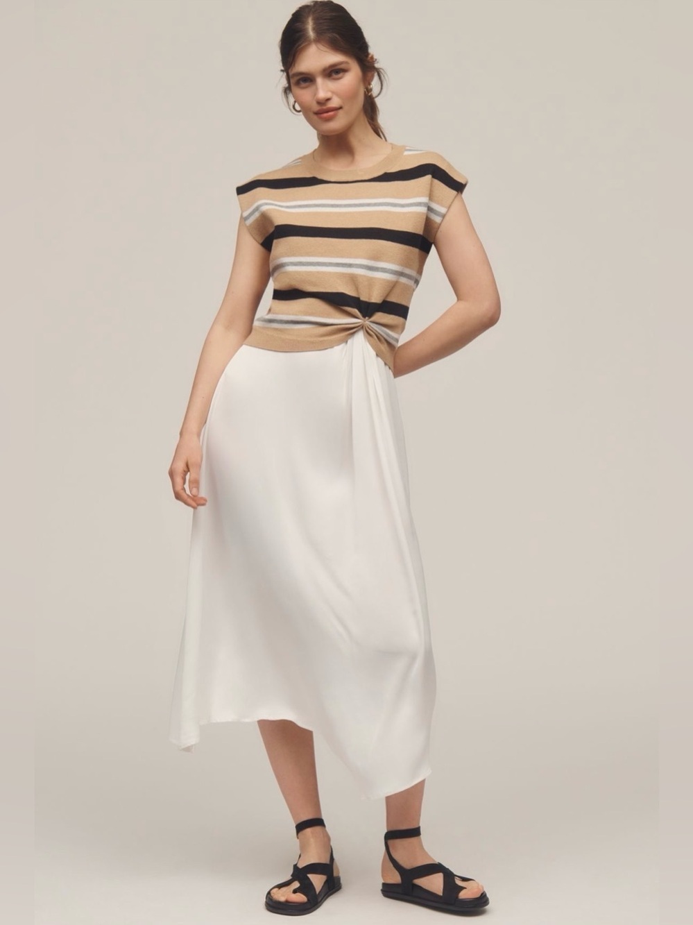 Anthropologie “The Gemini” Cap-Sleeve Sweater & Tank Dress Set